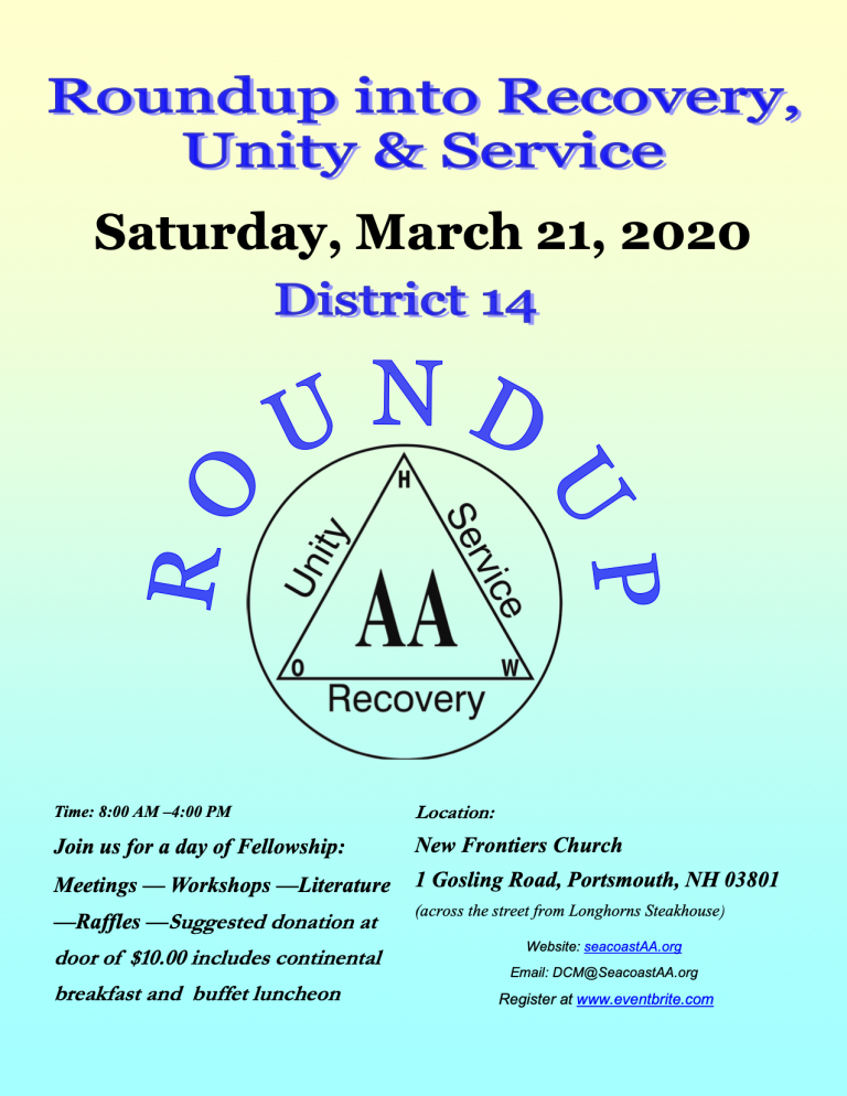 District 14 Roundup Alcoholics Anonymous NH
