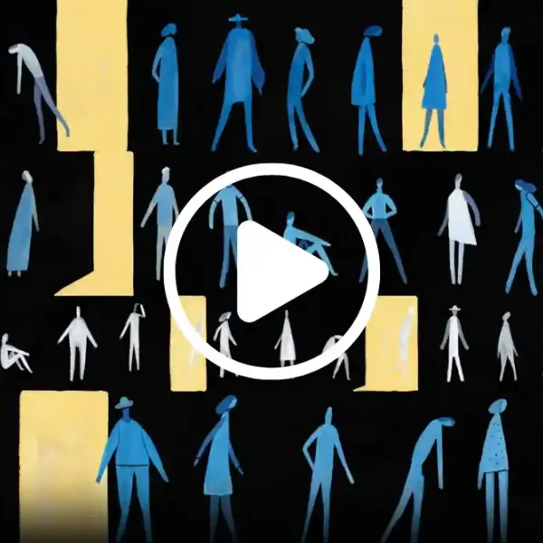 Doors to AA graphic of people with colors