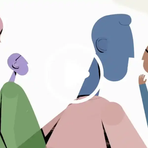 Colorful graphic of people 